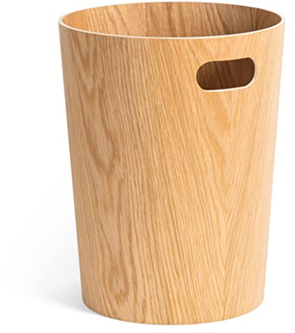 Kazai. Echtholz Papierkorb Börje | Moderner Holz Mülleimer für Büro, Kinderzimmer, Schlafzimmer u.m. | Eiche