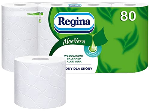 Regina Aloe Vera Fine and Solid Toilet Paper for Sensitive Skin (80 Rolls)