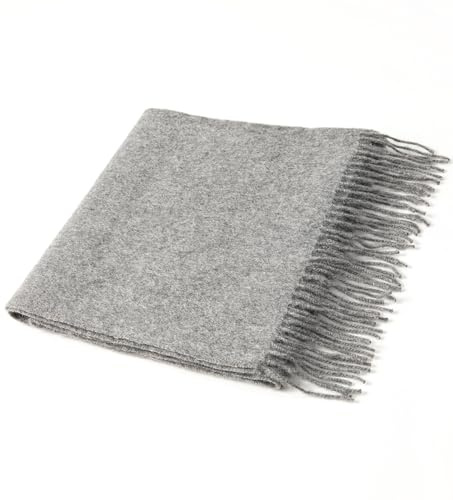 Villand Pure 100% Cashmere Scarf with Fringed Edges, Ultra Soft Large Cashmere Shawl Wrap for Women and Men (Gray)