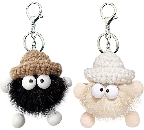 Bogoro 2 Pezzi Portachiavi Peloso con Palla Soffice, Pompon Peluche e Accessori per Auto, Borse e Zaino - Personalizzato per Donna e Ragazze