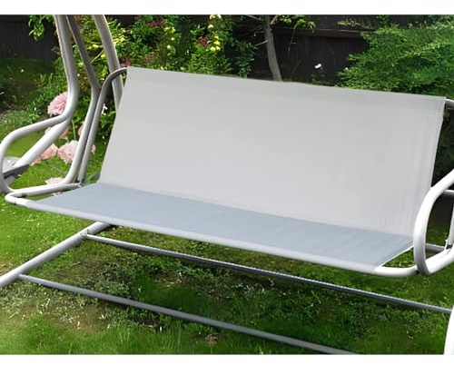 KRRRSJDJ Coprisedile di Ricambio per Dondolo da Giardino,Coprisedili per Altalena da Giardino,Impermeabile 600D Oxford Tessuto Dondolo da Giardino Coprisedile,Resistente (148 * 52 * 52cm,Grigio)