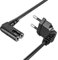 Mellbree 2M Euro Netzkabel C7 90Grad Samsung Kabel Schwarz, Melllbree TV Netzkabel mit C7 Eurostecker Anschlusskabel C7 für PS4, PS5, LG Philips Sony Panasonic TV, Blu-Ray, Radio, PC, Monitor, Drucke