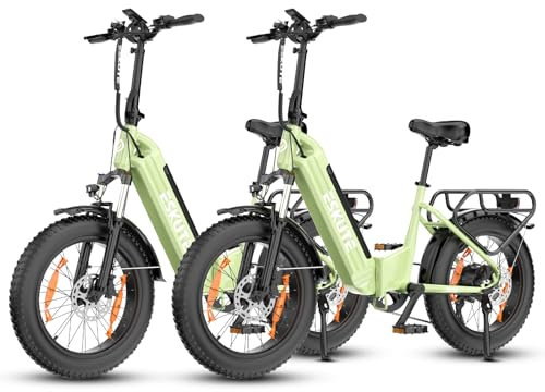 ESKUTE E-Bike Star | Klapprad Elektrofahrrad | 20 Zoll Fat Tire | 36V 25Ah Batterie | Drehmomentsensor | Aluminium-Leichtbau | Reichweite bis zu 120 km | Ebike MTB für Herren Damen | Grün x 2