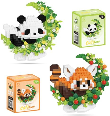 VEQENIFY Mini Bausteine Panda,Panda Bausteine Set,Klemmbausteine TiereSet, Mini Tiere BausteineSet,Klemmbausteine Tiere Niedlich,für Kinder ab 6 Jahren Erwachsene Geburtstagsgeschenke