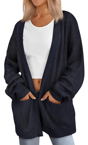 Chaqueta Punto Mujer Cárdigan Largo Cardigan Mujeres Largo Primavera Talla Grande Chaquetas de Punto Sueter Women Ladies Jersey Knit Cardigan Señora Cardigans Cárdigans Mujer Tallas Grandes Negro 3XL