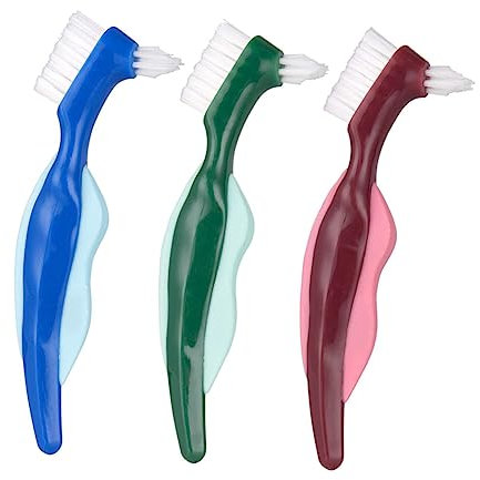 FOMIYES 3pièces Brosse à Dents Pour Prothèses Dentaires Double Tête Nettoie Surfaces Et Zones Difficiles Accès Lot