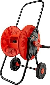 Garden Hose Reel Cart – Holds 60m of 1/2 Hose, UV-Resistant Polypropylene, Long Handle, Easy Crank, Durable Wheels, Rustproof, Portable Outdoor Hose Storage Trolley – Easy Assembly