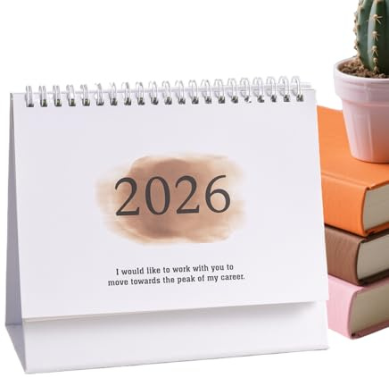 Calendario da tavolo 2026, calendario da tavolo in piedi 2025-2026, rilegatura a filo, planner mensile estetico, per casa, appartamento, ufficio, scuola, dormitorio, insegnante, studente, Natale