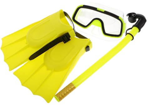 CIYODO Set Snorkeling Garçon Fille avec Tuba Sec Antibuée Masque Plongée Étanche et Nageoires Kit Complet pour Entraînement Natation et Plongée Sécurisée