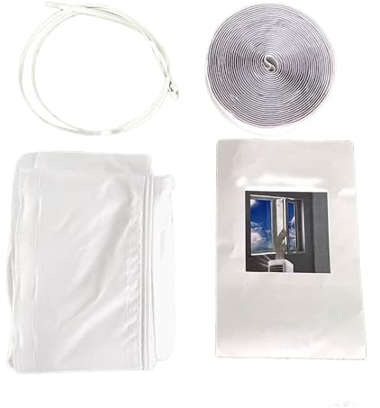 Guarnizione per finestra per condizionatore d'aria portatile, bordo in vinile resistente, compatibilità con pannelli scorrevoli, riempitivo isolato, struttura compatta, spazi abitativi perfetti con