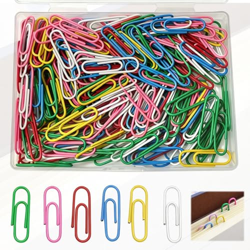 200 Trombones Colorés 2,8cm, Pinces à Papier Fantaisie Bureau DIY