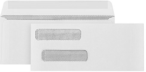 500#8 Gummed Double Window Security Check Envelopes - Designed for QuickBooks Checks, Business Mailing, and Security - Computer Printed Checks - Gummed Flap - 3 5/8 X 8 11/16