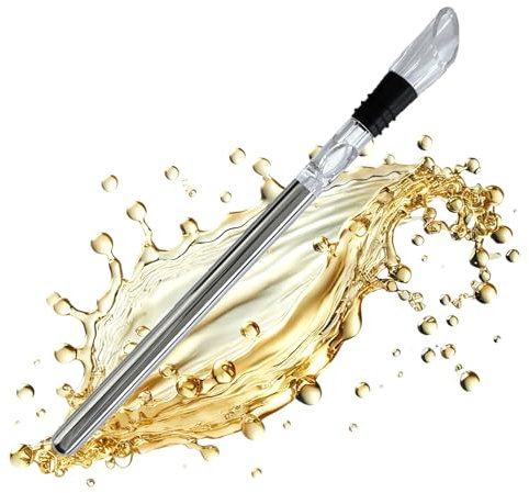 Wine Sceptre Weinkühlstab mit Belüfter aus Edelstahl - Premium Weinkühler - Dekantierer - Weingenuss in Sommelier-Qualität - Geschenk Frauen Männer - Rot und Weißwein Geschenkset