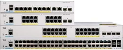 Cisco Catalyst 1000-24P-4G-L Switch di rete a 24 porte PoE+ Gigabit Ethernet, budget PoE 195W, 4 porte uplink SFP da 1G, garanzia limitata a vita con formula avanzata (C1000-24P-4G-L)