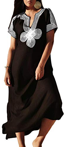 L-Peach Women's Boho Kimono Long Cardigan Roomy Loungewear Oversized Kaftan Beach Dress Cover Ups Robes