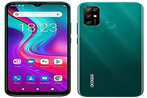 Teléfono Móvil Android 11 DOOGEE X96 Pro, Octa Core 4GB RAM 64GB ROM, Batería 5400mAh, Cámara Cuádruple 13MP, Pantalla HD+ 6,52 Pulgadas, Smartphone Dual SIM + SD (3 Ranuras), Huella Digital Verde