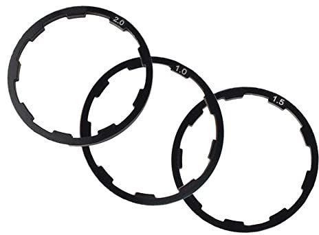 Lelukee Fahrradkassette Spacer 3 Stück Fahrrad Kassette Spacer,1 mm 1,5 mm 2 mm Radfahren Innenlager MTB Rennrad Fahrradnabe Achse Unterlegscheibe Dichtung