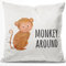 JUNIWORDS Kissen, Monkey Around AFFE, 40 x 40 cm, Flauschig Samtweich Weich (1003852)