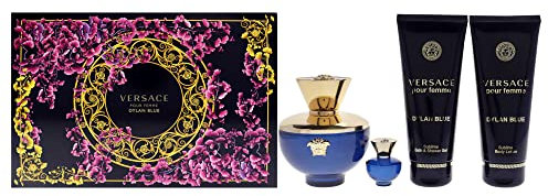Versace Dylan Blue Pour Femme 4 Piece Gift Set: Eau De Parfum 5ml - Shower Gel 100ml - Body Lotion 100ml
