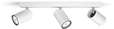 Philips, Barra de iluminación Kosipo con 3 Focos para bombilla GU10, Blanco
