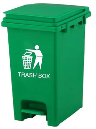 Recycling Dustbin Rubbish Pedal Bin Waste Trash Bin | Recycling Pedal Bin Home Bedroom Bathroom Kitchen | Waste Trash Kitchen Indoor Outdoor Rubbish (Green, 15 L)