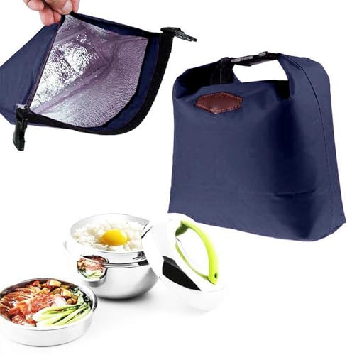 KAREN66 Kühltasche Klein 4L Lunchtasche mit Reißverschluss Mini Kühlbox Tragbare Eistasche Faltbar Thermotasche Wasserdicht Picknicktasche Isoliertasche Lunchbag für Arbeit Schule Outdoor (Blau)