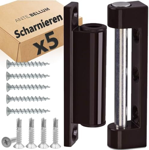 Juego de bisagras inclinables marrones para puerta y ventana, protección contra insectos, 5 unidades