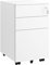 LVSTEEL Rollcontainer mit Schubladen, Mobiler Aktenschrank unter Schreibtisch, Abschließbarer Büroschrank, Druckertisch, 3 Schubladen 4 Schlüssel, Vormontiert, Büro, Homeoffice, für A4/Legal/Letter