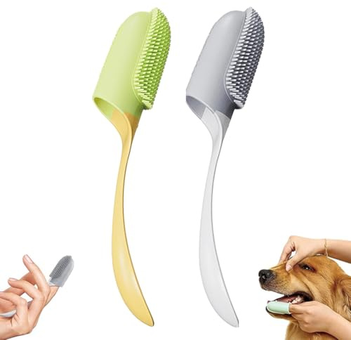 JYNXOR 2 Pcs Cepillo Dientes Perro, Cepillo de Dientes para Perros de Dedo, Kit de Cepillo de Dientes de Limpieza de Dientes de Silicona para Perros, Cachorros, Gatos y Mascotas Pequeñas Cuidado