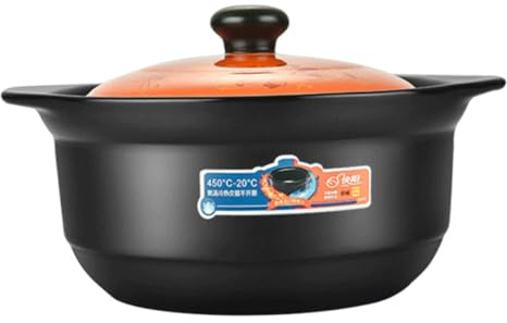 CHICAMPERA Olla De Cerámica Para Cocinar Con Tapa Resistente Altas Temperaturas Para Uso Doméstico y Cocinas De Gas Cazuela Para Personas Ahorro De Energía y Fácil Limpieza