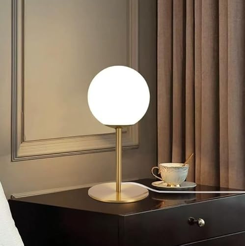 Dopa Dopastore Lampada da Tavolo con Attacco G9 Design Lineare Ø13CM Sfera in Vetro e Struttura in Metallo Oro per Ambienti Interni IP20