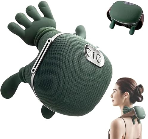 Nackenmassagegerät mit Wärme, 4D Nacken- und Schultermassagegerät mit 3 Massagefunktionen & 2 Heizstufen, Kabelloses U-förmiges Massagekissen zur Muskelentspannung, Ideal für Zuhause, Büro und Reisen