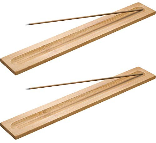 5 Stücke Bambus Holz Räucherstäbchen Halter Weihrauch Brenner Asche Fänger, 9,06 Zoll Lang (Holz Farbe)