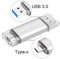 leizhan USB Stick 64GB USB C-Disk OTG Speicherstick Flash Drive Dual-Laufwerk Typ C + USB 3.0 Pen Drive für Android Phone, MacBook/Pro/Air und mehr (64GB,Silver)