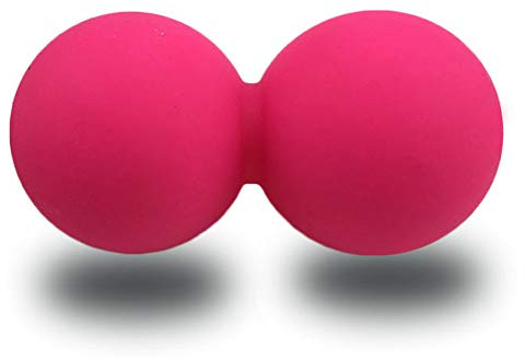 EliteShine Double Lacrosse Massage Ball for Myofascial Trigger Point Release & Deep Tissue Massagefor Physical Therapy, Muscle Relaxer, Acupoint Massage (Material: Silicon, Pink)