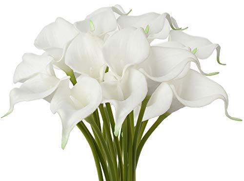 Künstliche Calla Lily 20 Stück Kunstblumen Calla Lataex Blumensträuße Wahre Berührung künstliche Seidenblume für Hochzeit Party Blumengesteck Home Küche Dekoration