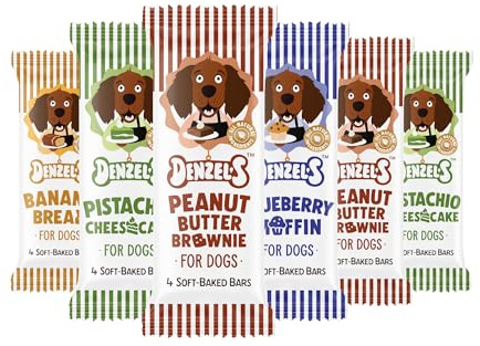 Denzel's All Natural Dog Treats - Soft Baked Bars - Variety Pack (6 x 60g)