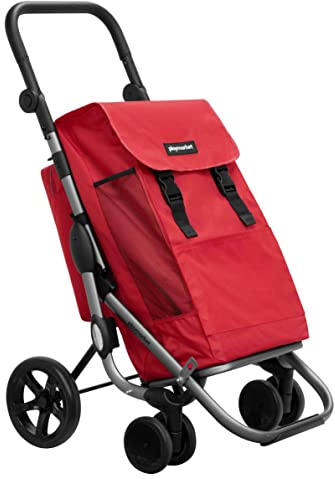 Playmarket Go Plus Carro de la Compra Plegable de Gran Capacidad, 4 Ruedas (Chilli)
