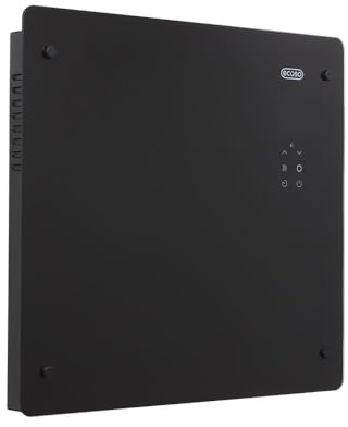 ECOSO Vitrum 1000W Black UK Plug WiFi Glass Panel Smart Electric Heater Feet - 465mm x 510mm