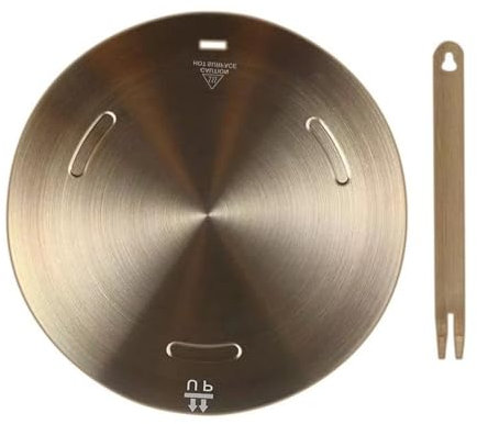 Lifenergric Piastra adattatore a induzione, diffusore di calore per fornello elettrico in vetro, diffusore di calore con manico rimovibile, disco convertitore a induzione per accessori da cucina, 20,1