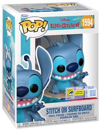 Funko Pop! Vinyl: Lilo & Stitch - Stitch Surf - Exclusivité Amazon - Figurine en Vinyle à Collectionner - Idée de Cadeau - Produits Officiels
