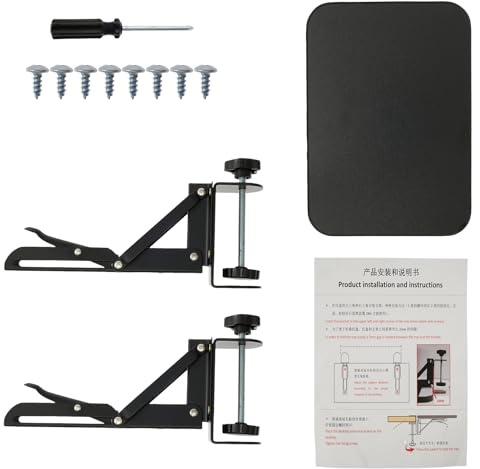 Foppla Ergonomisk skrivbordsförlängare, bricka, tangentbordslåda, 90° hopfällbart armbågsstöd, bordsmontering, handledsstöd, hylla, enkel installation för skrivbord, hem och kontor