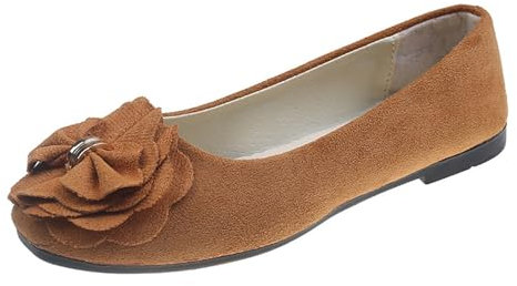 Women's Ballet Flats & Pumps Wide Dolly Shoes Pumps Loafers Slip on Ladies Moccasins Classic Bow Flat Shoes Comfort Ballerina Formal Casual Flats Ballet Shoes Brown