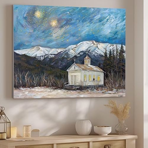 Pintar por Numeros Adultos Cielo Estrellado, DIY Pintura por Números, Pintura al óleo de Lienzo Kit Manualidades Niños para con Pinceles Pigmento Acrílico, Decoración de Familiares 30x40cm, Casa J-685