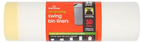 Morrisons Drawstring Swing Bin Liners 50l 30pk