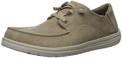 Skechers MELSON VOLGO, Mocasines para Hombre, Tan Canvas, 42 EU