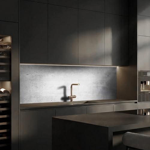 Dedeco köksbakvägg motiv: betong V3, 5 mm hårt skum plastplatta PVC som stänkskydd köksvägg väggskydd vattentät, inklusive UV-lack glänsande, alla underlag, 240 x 60 cm