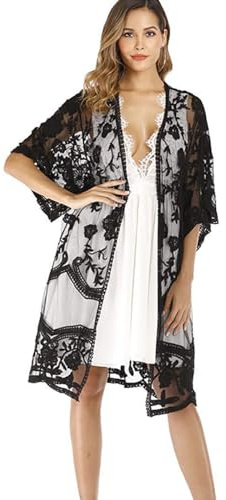 Leisofter Donna Copricostumi da Bagno Bikini Sexy Scollo A V Copricostume Mare Vestiti Spiaggia Costume da Bagno Spiaggia Maglieria Parei Bikini Cover up Beachwear Copricostume, Media Lunghezza