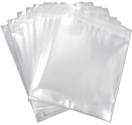 Lot de 250 sachets en cellophane avec fermeture autocollante 115 mm x 110 mm