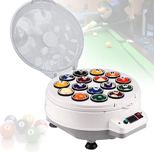 TAHALI Poolball-Polierreinigungsmaschine, Poolball-Reiniger-Poliermaschine, kugelsichere ballistische Billardkugel-Polierreinigungsmaschine, Snooker-Kugel-Set,16balls